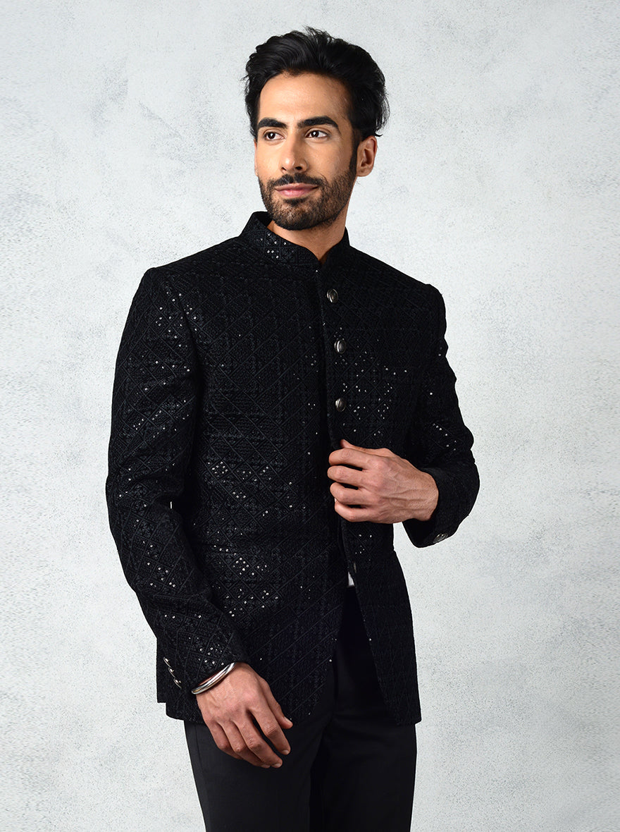 Black 2024 jodhpuri coat