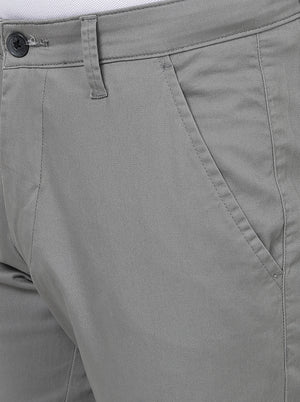 Grey Solid Neo Fit Casual Trouser | Greenfibre