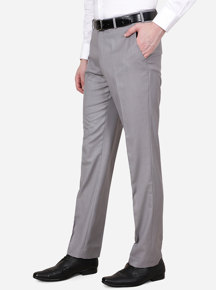 Buy LOUIS PHILIPPE Grey Textured Polyester Blend Slim Fit Mens Formal  Trousers  Shoppers Stop