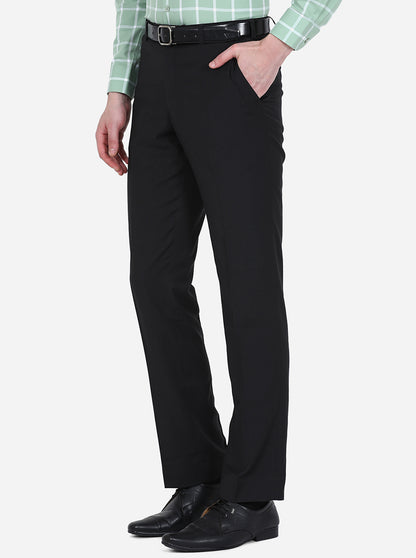 Black Checked Classic Fit Formal Trouser | JadeBlue