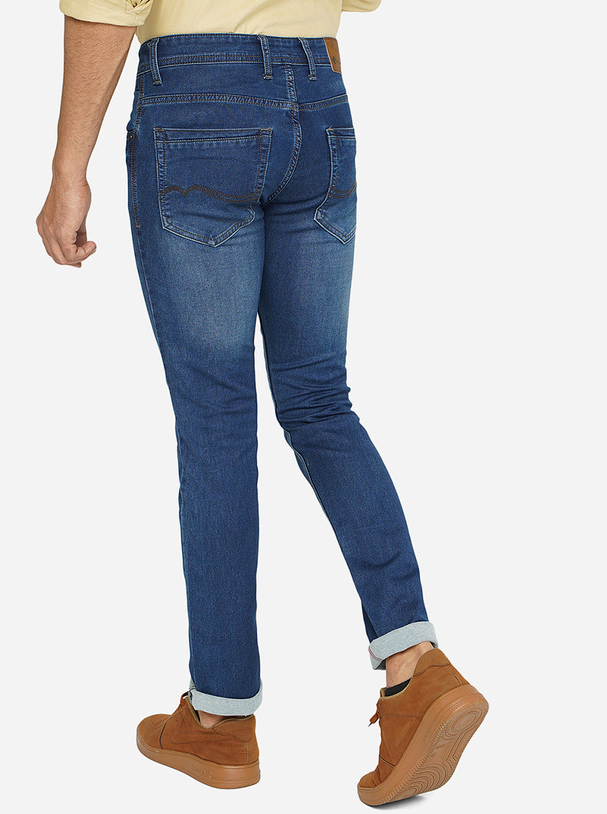 Blue Washed Narrow Fit Jeans | Greenfibre