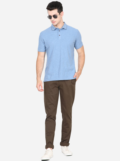 Olive Solid Uno Fit Casual Trouser | JadeBlue