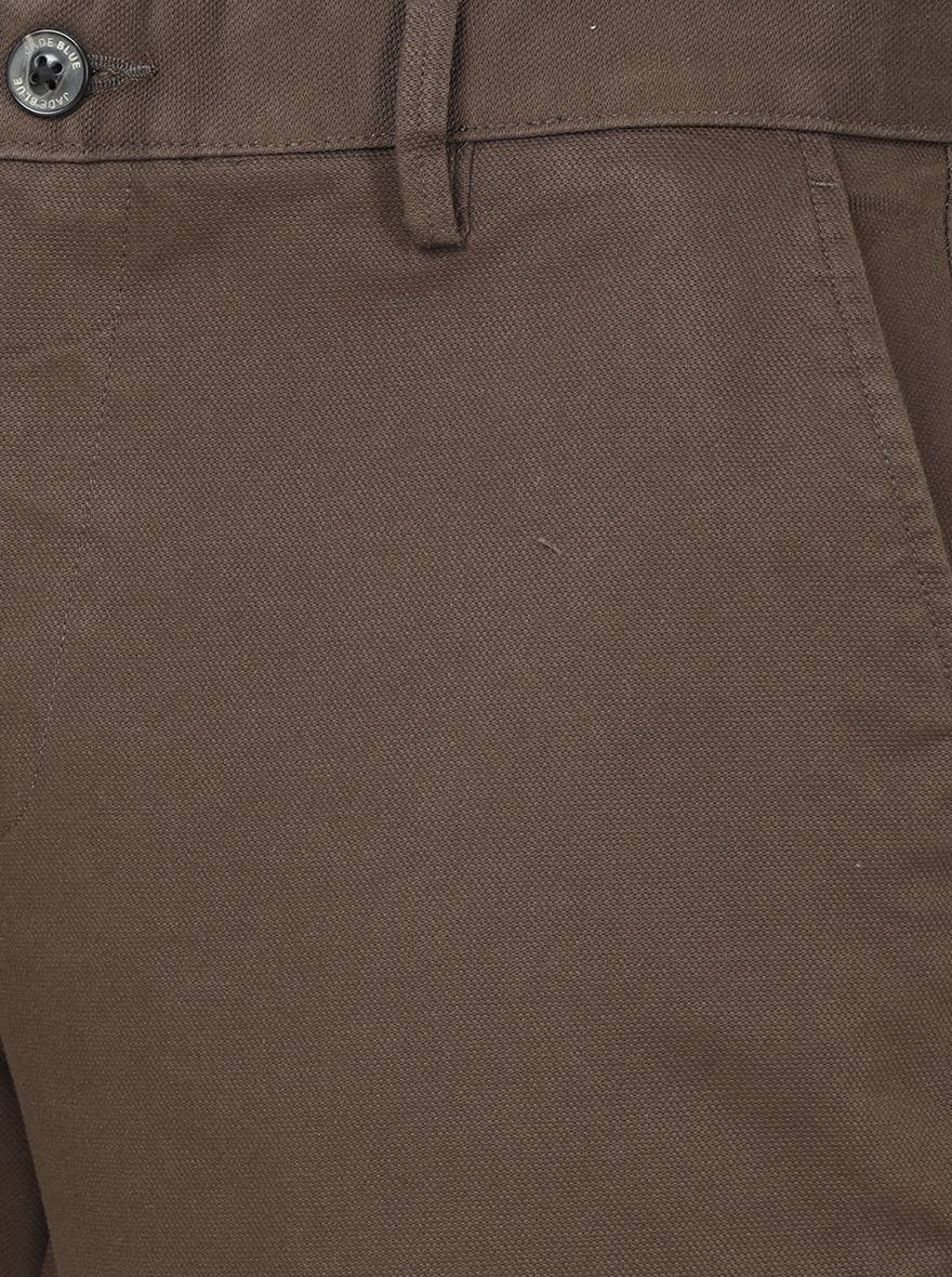 Olive Solid Uno Fit Casual Trouser | JadeBlue