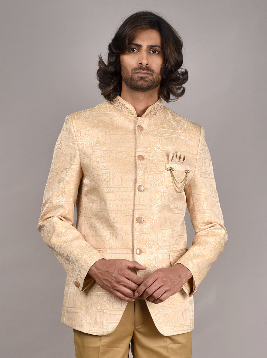 Rosewood Bandhgala Jodhpuri Designer Blazer With White Trouser  Rajanyas