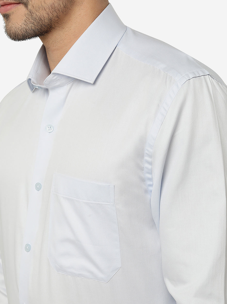 Light Blue Solid Regular Fit Formal Shirt | JadeBlue