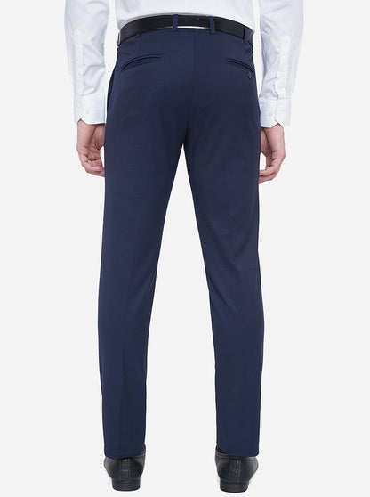 Navy Blue Solid Super Slim Fit Formal Trouser | JadeBlue Youth