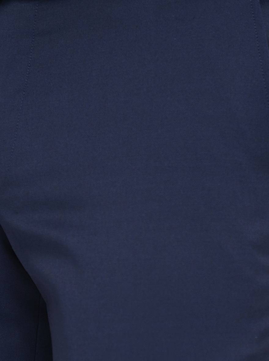 Navy Blue Solid Super Slim Fit Formal Trouser | JadeBlue Youth