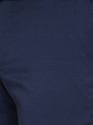 Navy Blue Solid Super Slim Fit Formal Trouser | JadeBlue Youth
