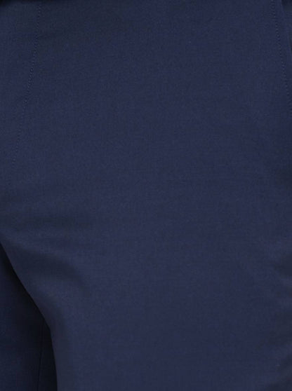 Navy Blue Solid Super Slim Fit Formal Trouser | JadeBlue Youth