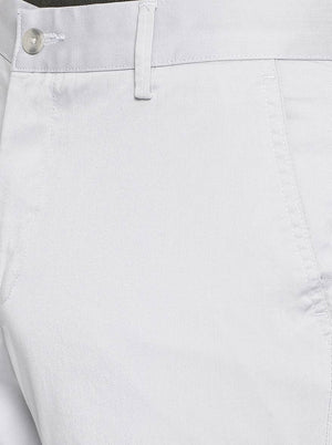 Light Grey Solid Slim Fit Casual Trouser | Greenfibre