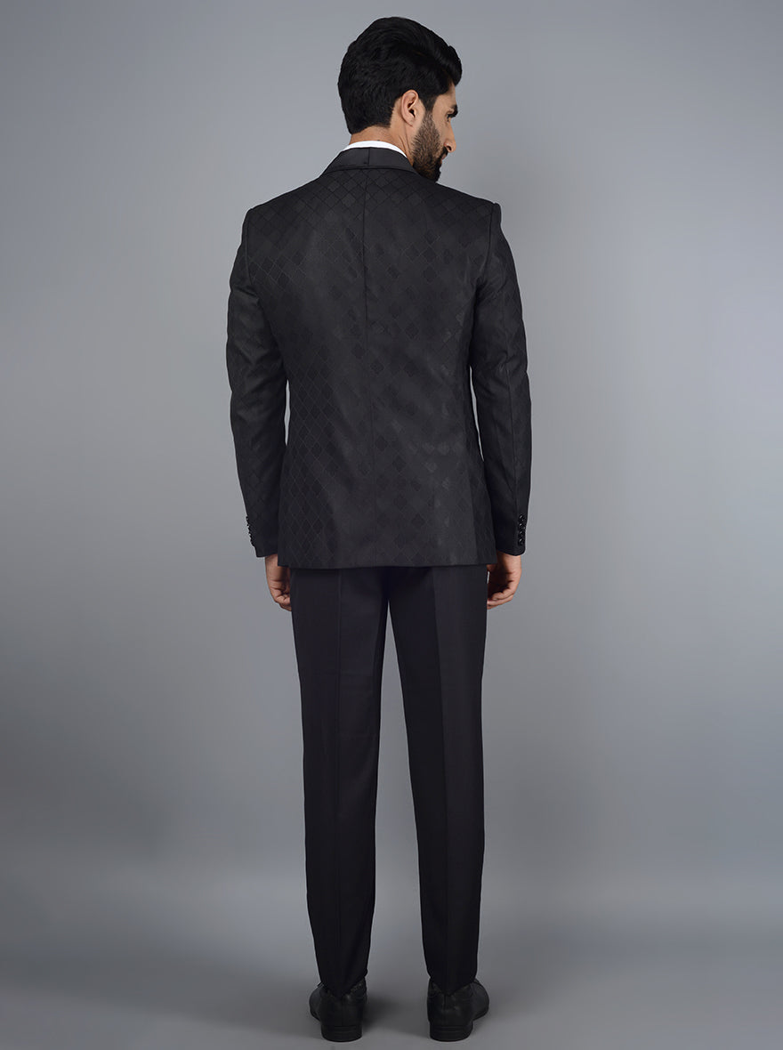 Black Suit for Men - Self Design & Jacquard | JadeBlue