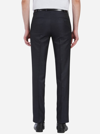 Wine Blue Solid Slim Fit Formal Trouser | JB Studio