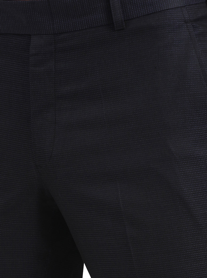 Wine Blue Solid Slim Fit Formal Trouser | JB Studio