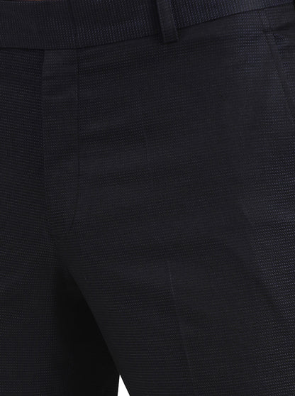 Wine Blue Solid Slim Fit Formal Trouser | JB Studio