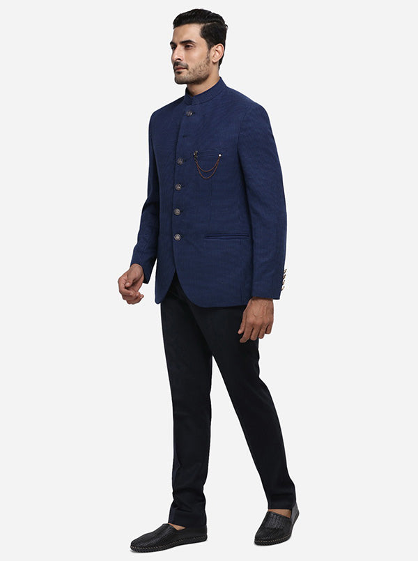 Classy Sky Blue Linen Jodhpuri Suit Online | Bagtesh Fashion