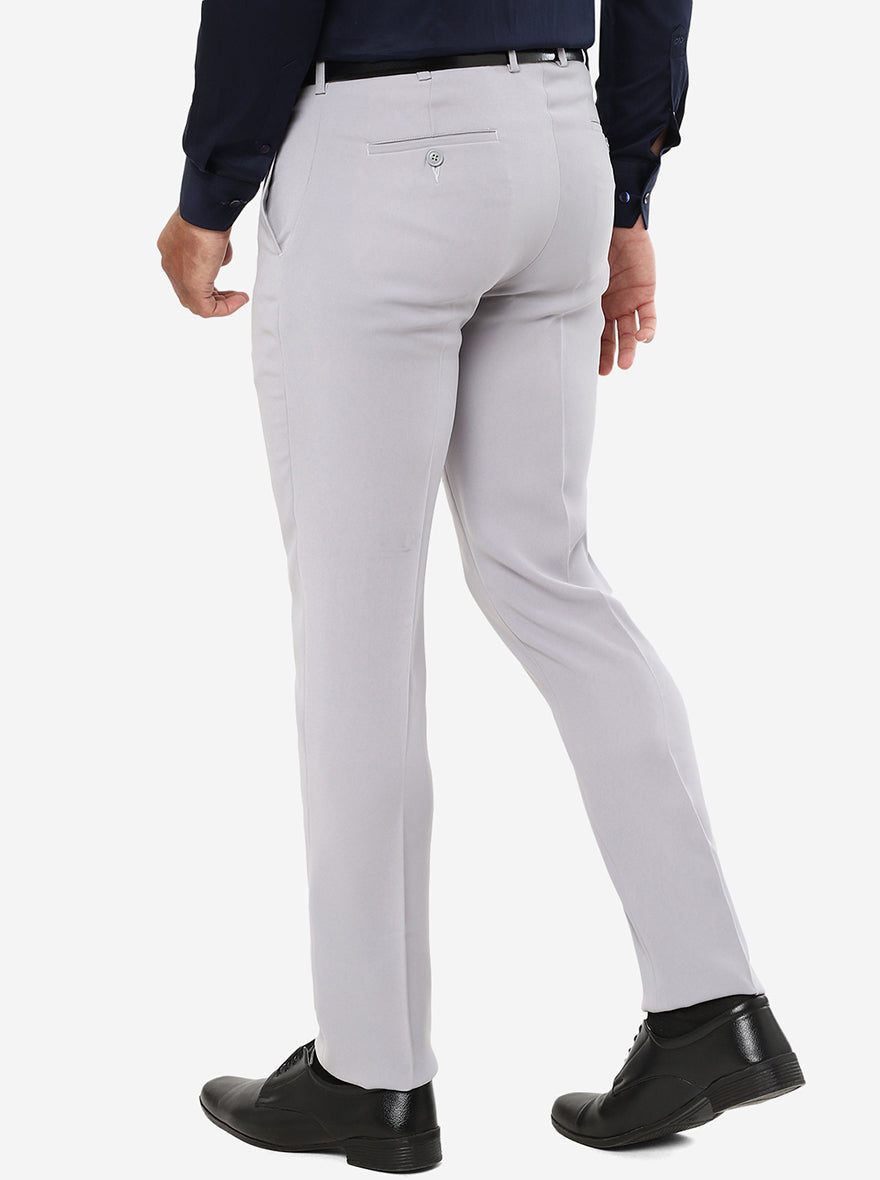 Beige Solid Slim Fit Formal Trouser | JB Studio