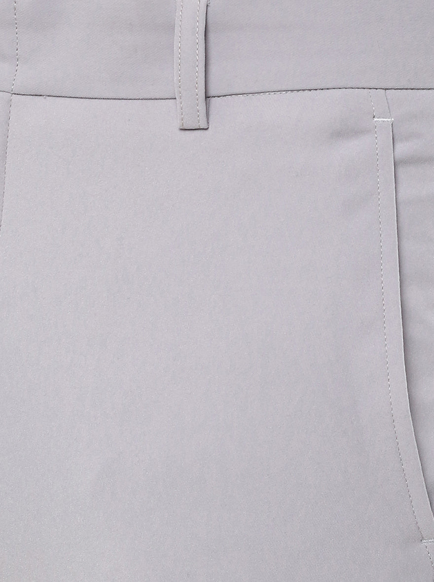 Beige Solid Slim Fit Formal Trouser | JB Studio