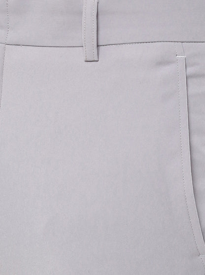 Beige Solid Slim Fit Formal Trouser | JB Studio