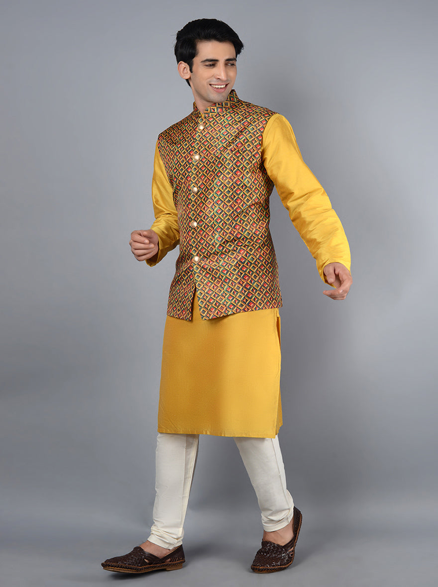 Yellow Bandhgala Jacket | TULA
