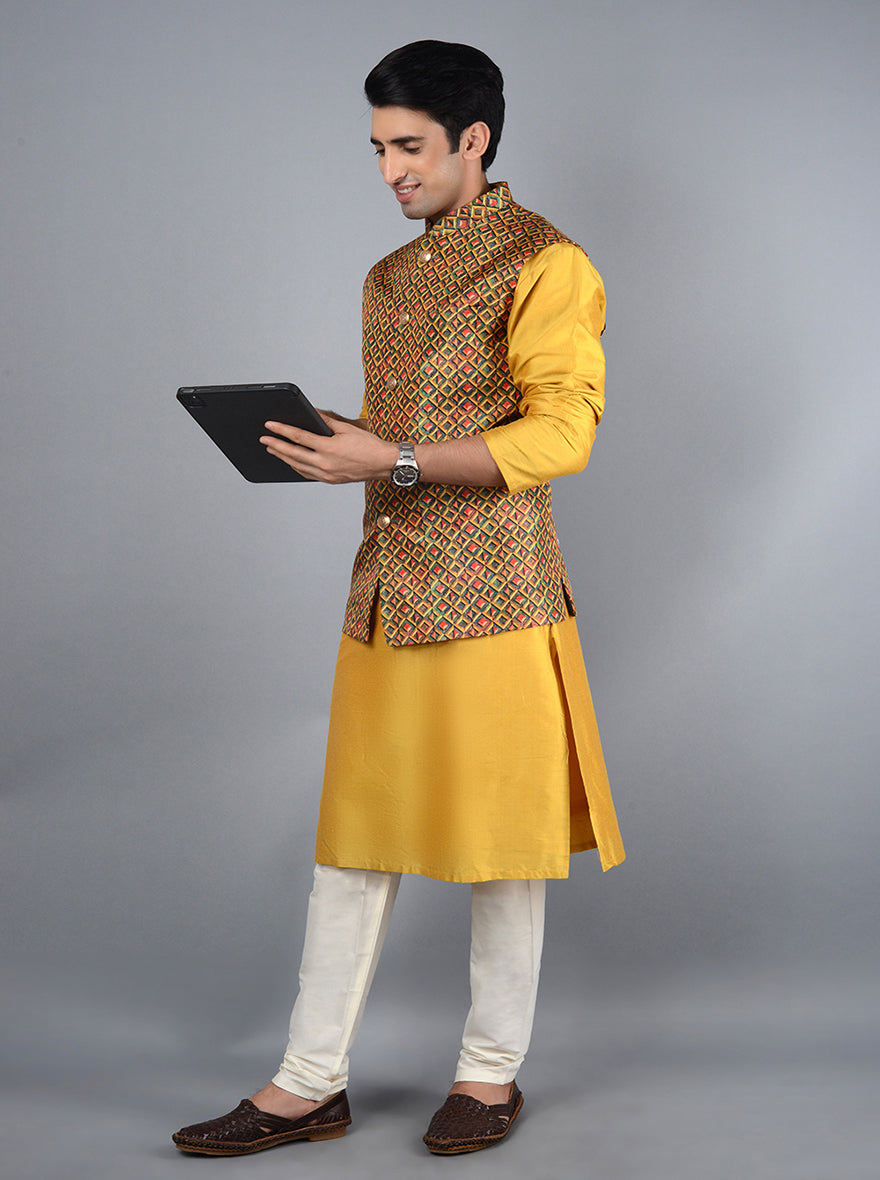 Yellow Bandhgala Jacket | TULA