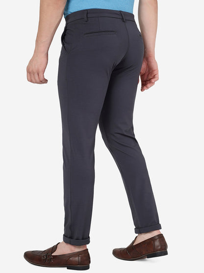 Dark Grey Solid Venice Fit Casual Trouser | JadeBlue