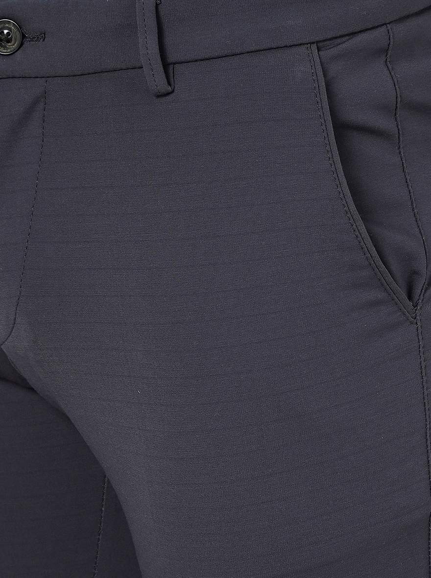 Dark Grey Solid Venice Fit Casual Trouser | JadeBlue