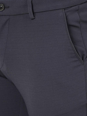 Dark Grey Solid Venice Fit Casual Trouser | JadeBlue