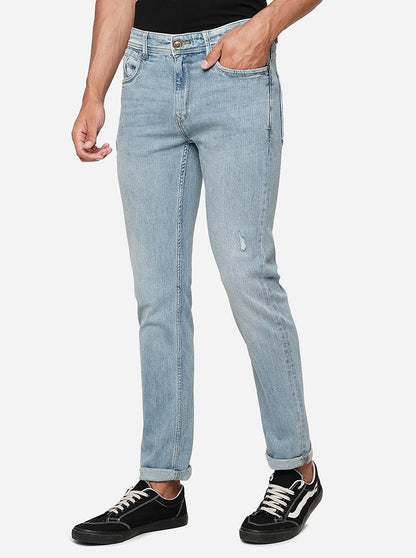 Light Blue Solid Slim Fit Jeans | JadeBlue