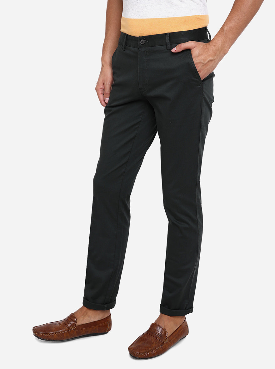 Olive Dobby Uno Fit Casual Trouser | JadeBlue