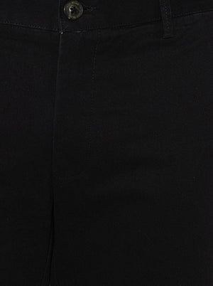 Black Solid Uno Fit Casual Trouser | JadeBlue