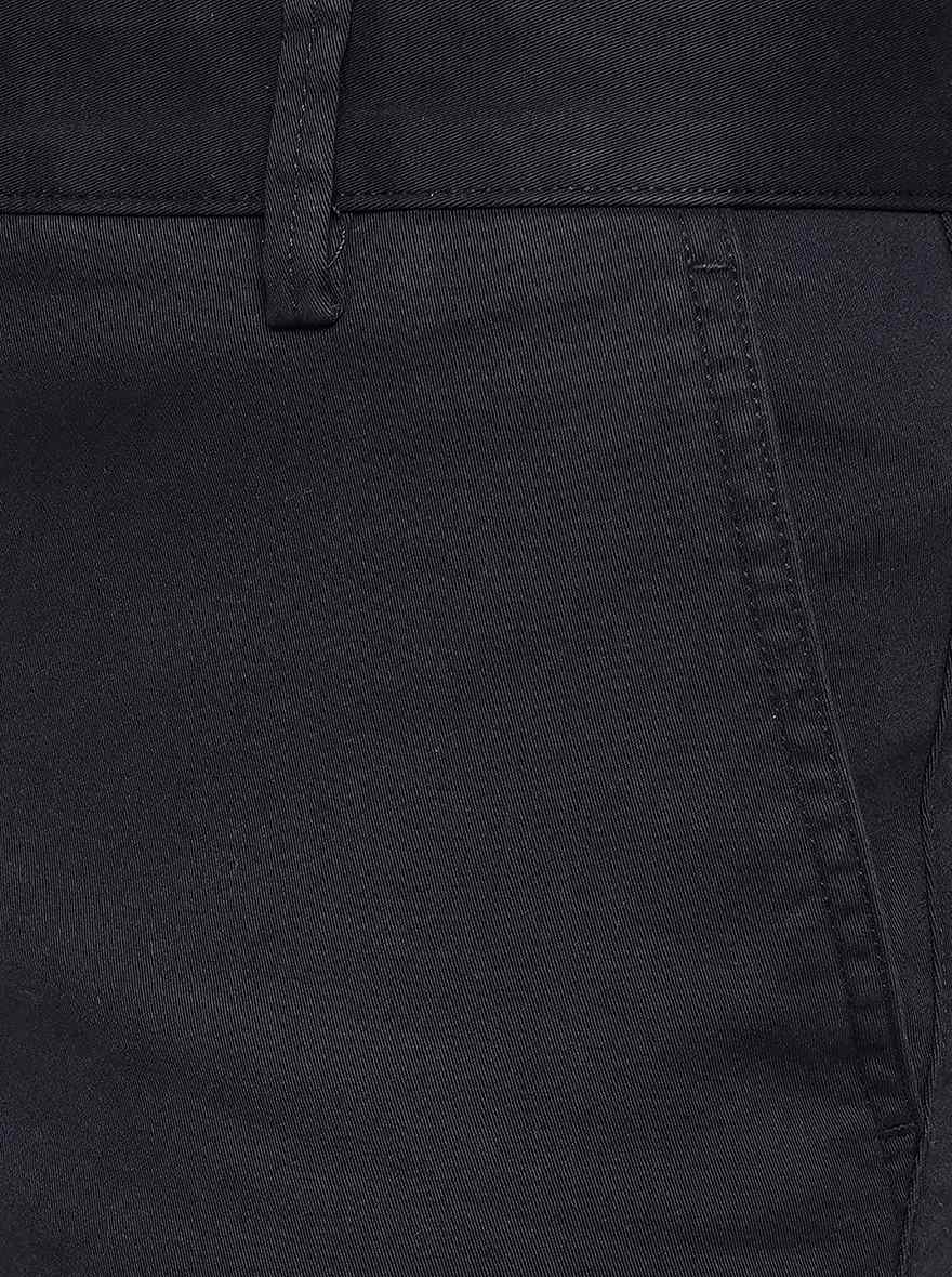Navy Blue Solid Uno Fit Casual Trouser | JadeBlue