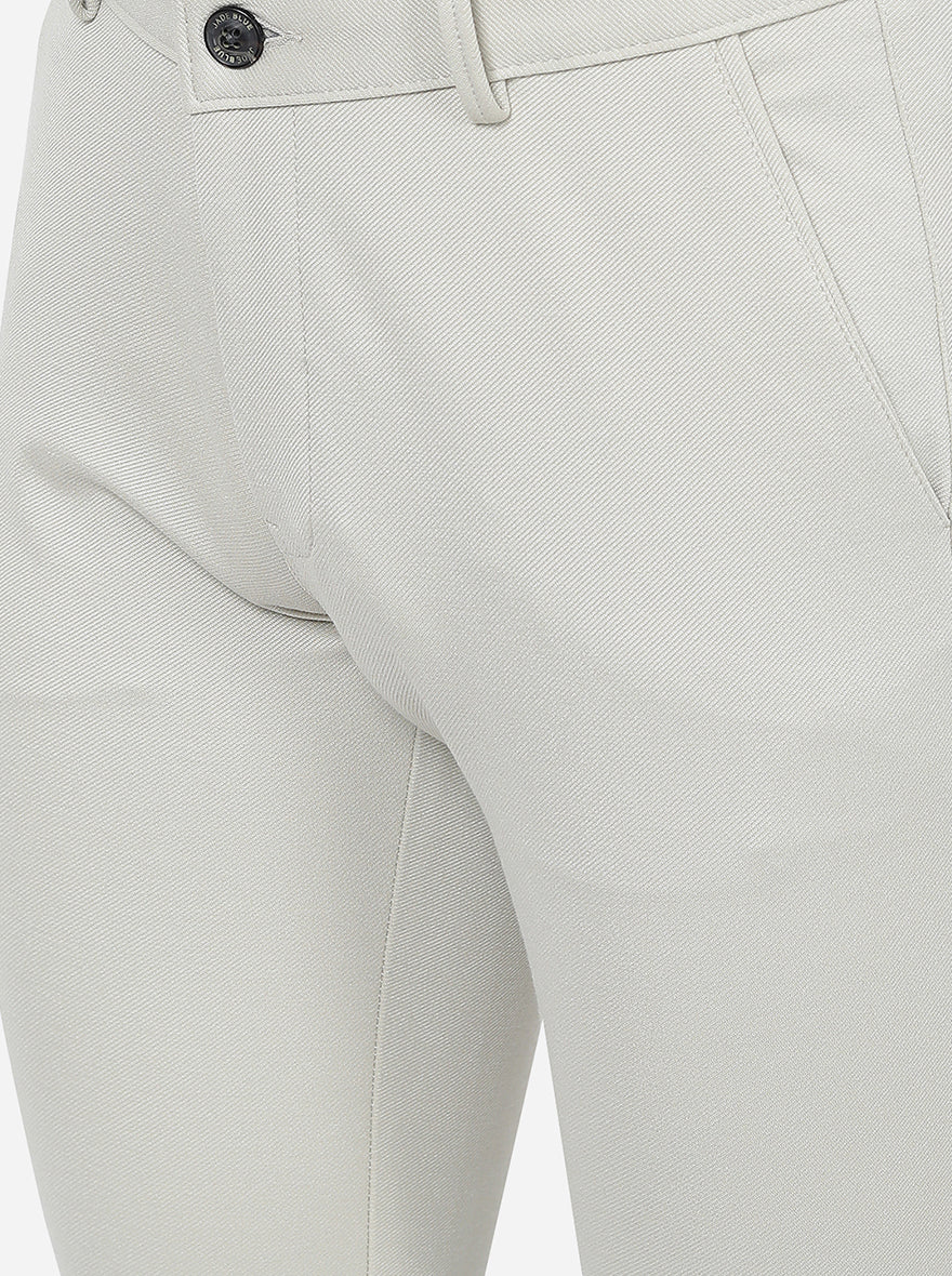 Beige Solid Slim Fit Club Wear Trouser | JB Studio