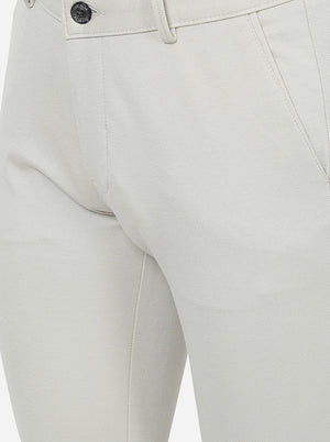 Beige Solid Slim Fit Club Wear Trouser | JB Studio