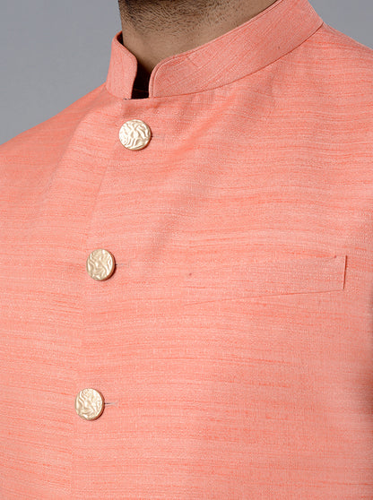 Coral Peach Bandhgala Jacket | Azania