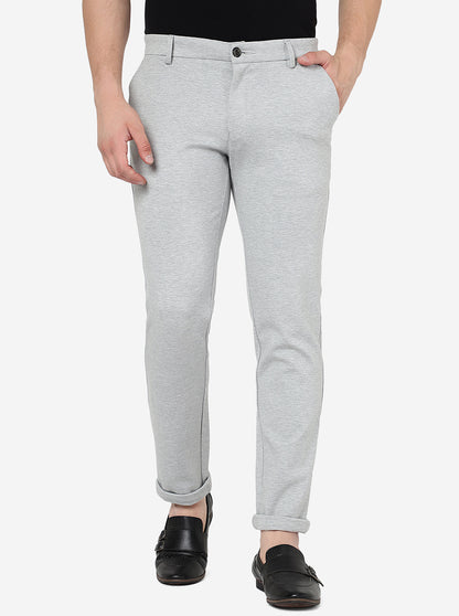 Steel Grey Solid Venice Fit Casual Trouser | JadeBlue