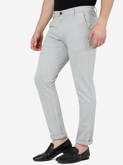 Steel Grey Solid Venice Fit Casual Trouser | JadeBlue