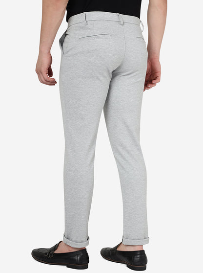 Steel Grey Solid Venice Fit Casual Trouser | JadeBlue