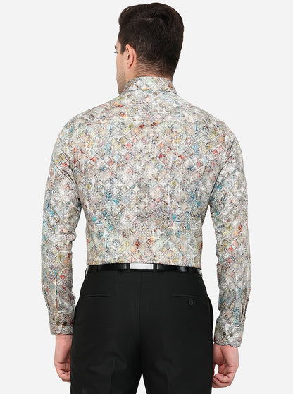 Multicolor Printed Slim Fit Party Wear Shirt | Wyre