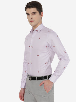 Purple Printed Slim Fit Party Wear Shirt | Wyre