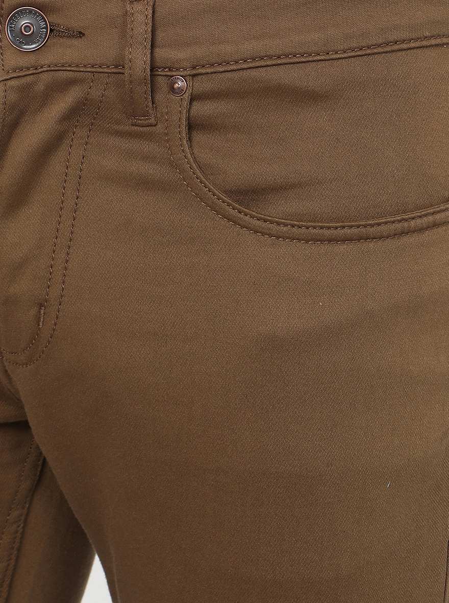 Khaki Washed Slim Fit Jeans | JadeBlue