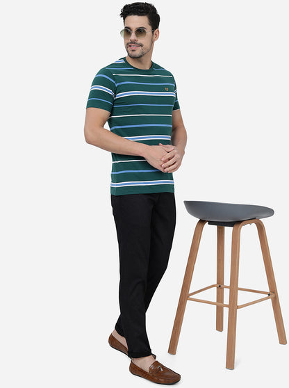 Black Solid Neo Fit Casual Trouser | Greenfibre