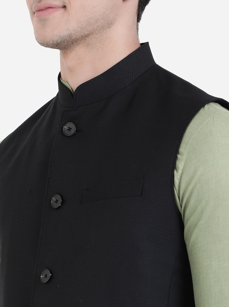 Black Checked Modi Jacket | JadeBlue
