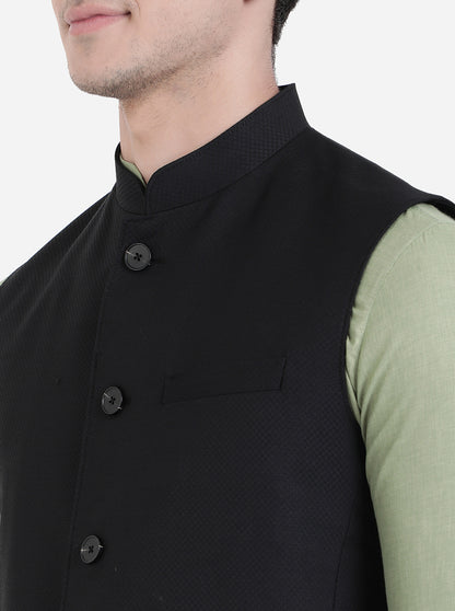Black Checked Modi Jacket | JadeBlue