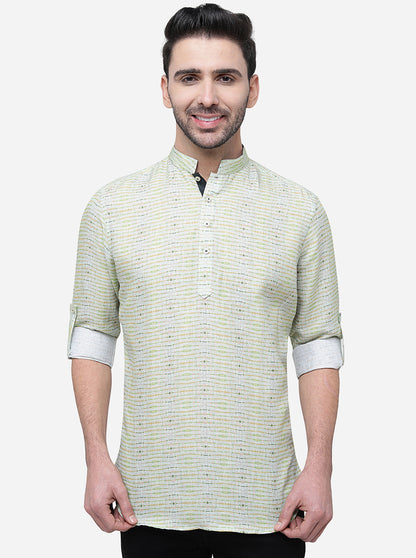 Green Solid Slim Fit Party Wear Kurta | JB Studio