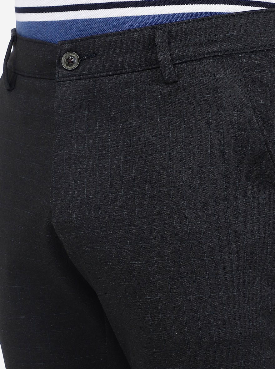 Navy Blue Solid Venice Fit Casual Trouser | Jadeblue