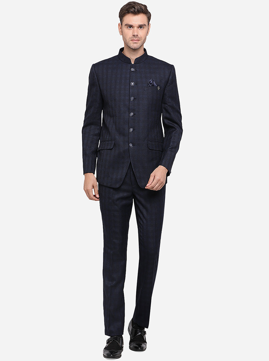 Dark blue jodhpuri suit hotsell