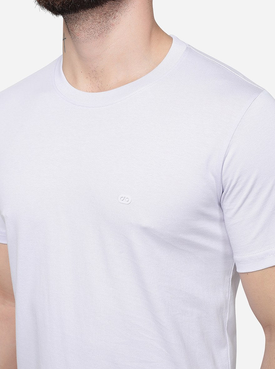 Light Purple Solid Slim Fit T-Shirt | JadeBlue