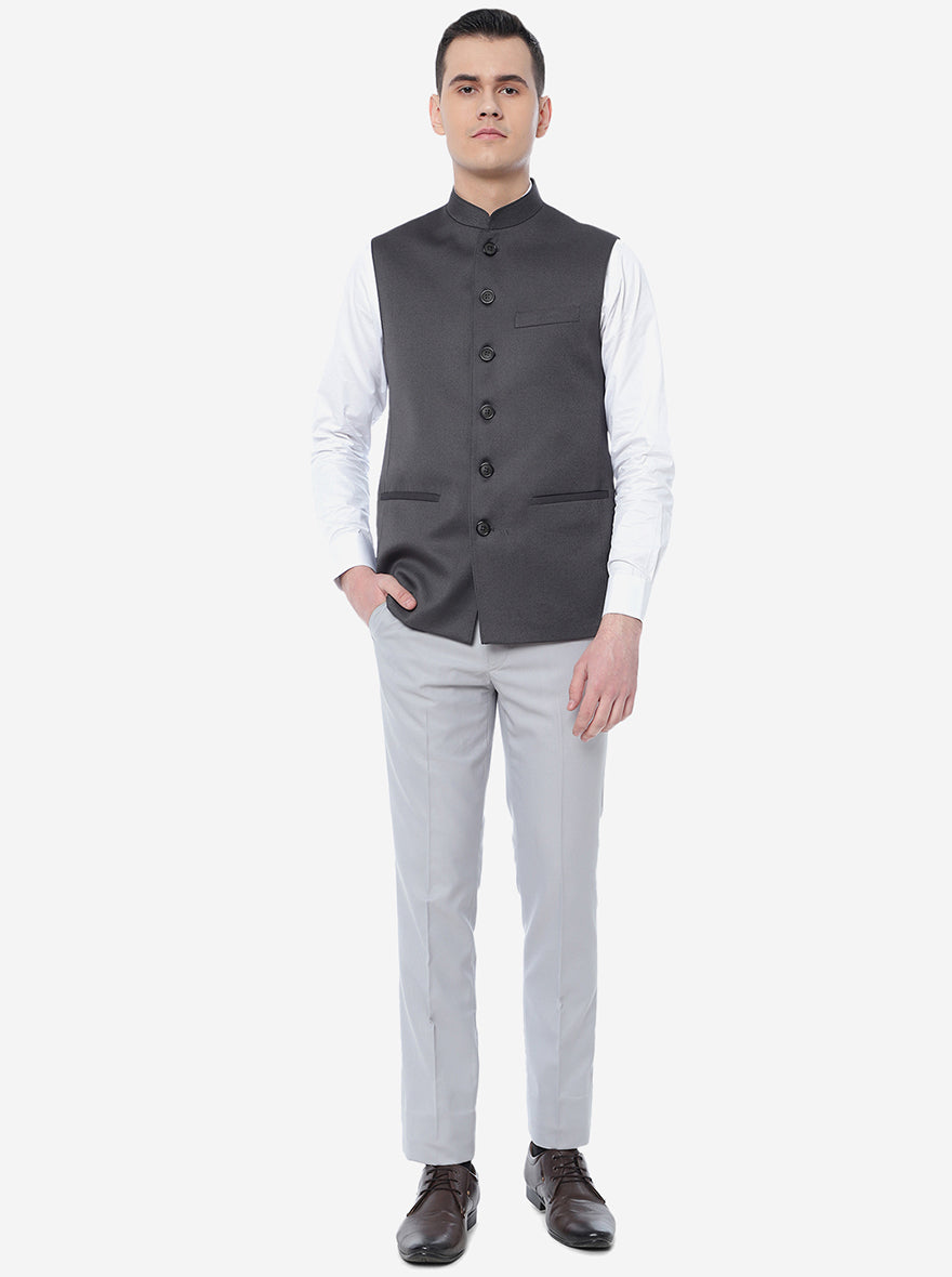 Enriching Your Look Grey Color Nehru Jacket | Nehru jackets, Modi jacket,  Jackets