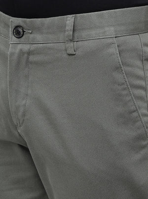 Olive Solid Uno Fit Casual Trouser | JadeBlue