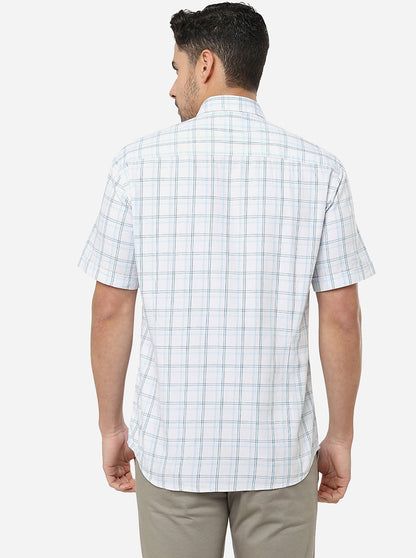White Checked Slim Fit Casual Shirt | JadeBlue